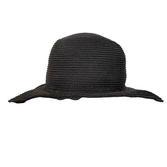 Eugenia Kim Vintage Black Woven Wide-Brim Sun Hat - Picture 4 of 10